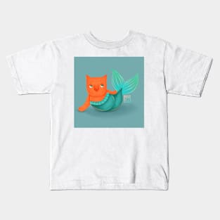 Cat Mermaid illustration Kids T-Shirt